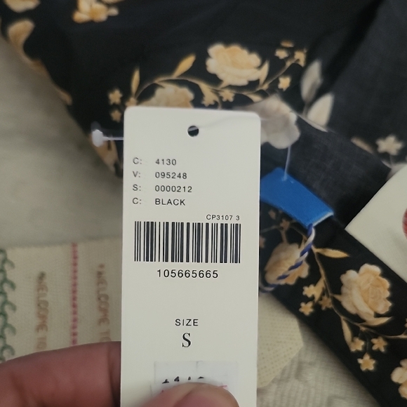 Anthropologie X FARM Rio Black and Gold Floral Midi Dress - Picture 6 of 6